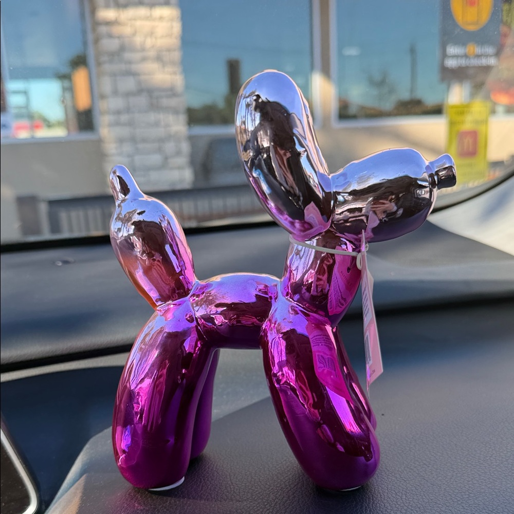 Brand new with tag Metallic Purple Balloon Dog Figurine